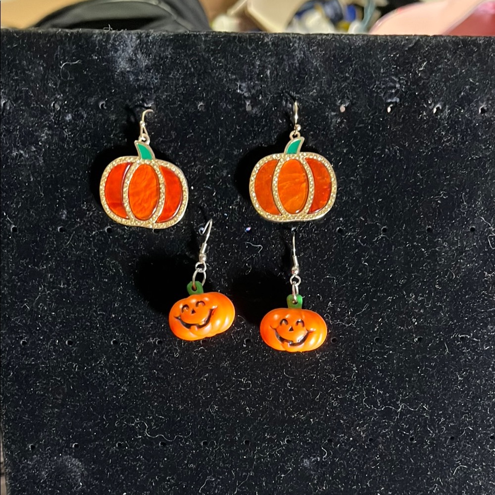 Russ Orange and Green Halloween Earrings